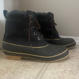 Weastern Chief brown and beige men steel shank winter rain boots. Size 8. Used.